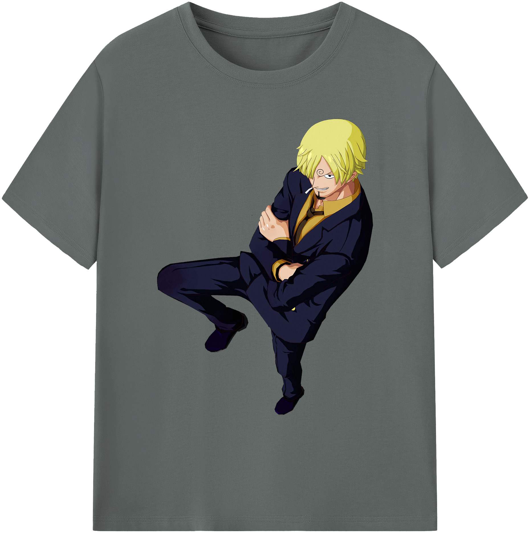 （画像用） ワンピース サンジ ONE PIECE Sanji 綿100％ メンズ半袖Tシャツ｜肌触りやわらか＆通気性